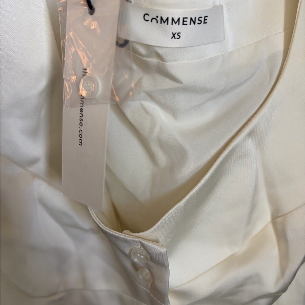 Commense Cream Button-Front Square Neck Camisole … - image 3